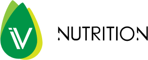 A green leaf with the letter v on it, symbolizing vitamin injection.